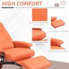 Faux Leather Manual Swivel Recliner Chair with Footrest, 145¡ã Recline and Wrapped Wood Base - 4 of 4