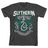 Harry Potter Slytherin Crest Boy's Charcoal Heather T-shirt