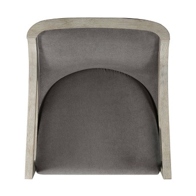 Dayna Transitional Whitewash and Gray Wooden Accent Chair