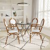 Emma & Oliver Colmar Set of Four Indoor/Outdoor Stacking Thonet Bistro Style Chairs with Arms, PE Rattan Seat and Finished Metal Frame - 2 of 4