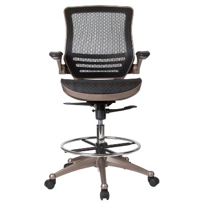 ErgoMesh 360° Swivel Drafting Chair with Adjustable Arms in Black