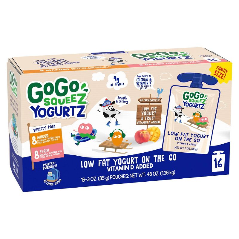 GoGo squeeZ Kids YogurtZ Mango/Peach - 16ct/48oz, 4 of 10