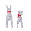Transpac Metal 6.69 in. Off-White Christmas Big and Little Reindeer Set of 2 - 3 of 4