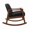 CAVINAS Faux Leather Glider Rocking Chair with Mid-Height Button Tufted Backrest,Upholstered Rocking Chair,Nursery Accent Chair for Bedroom - 3 of 4