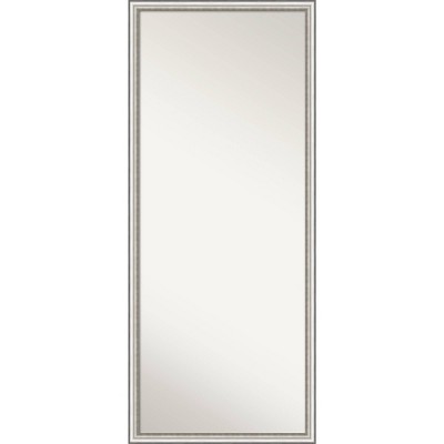 27" x 63" Non-Beveled Salon Silver Narrow Full Length Floor Leaner Mirror - Amanti Art: Includes Mounting Hardware, Polystyrene Frame