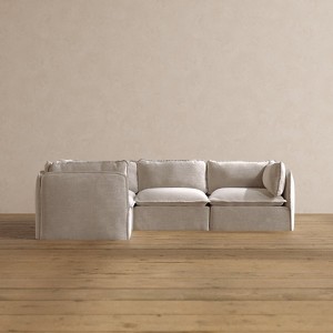 Modular Washable 4-Seater Corner Sectional in Mist | Deluxe+ Seat | Cloud Pillow - 1 of 4