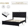 Jojoka Upholstered Bed Frame with Storage Drawers – Velvet Platform Bed with Tufted Headboard & Rivets – No Box Spring Needed - 2 of 4