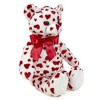 Bearington Lil' Cutie White Stuffed Animal Teddy Bear with Hearts and a Red Bow, 14 inches - 2 of 4