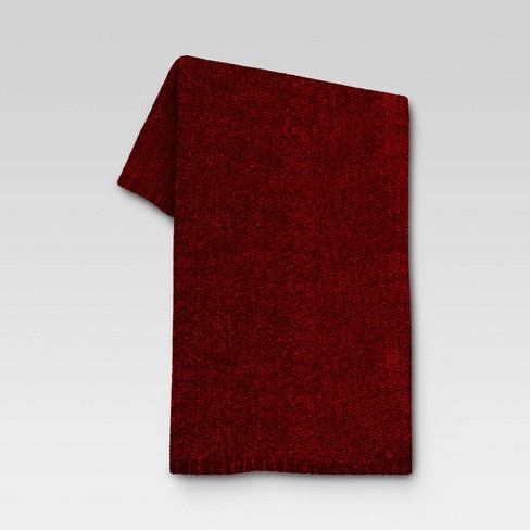 Shine Chenille Throw Blanket Red - Threshold™