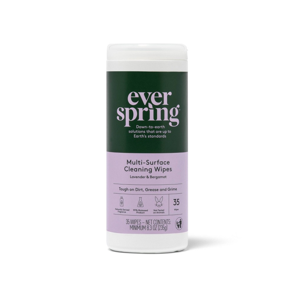 (case of 12 bottles) Lavender & Bergamot Multi Surface Cleaning Wipes - 35ct - Everspring™
