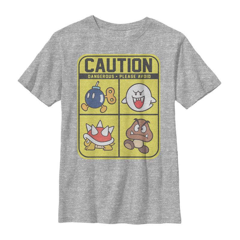 Boy's Nintendo Super Mario Caution T-Shirt, 1 of 5