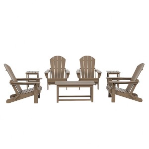 WestinTrends 7 Piece Set Outdoor Folding Adirondack Chairs with Coffee Table Side Table - 1 of 4