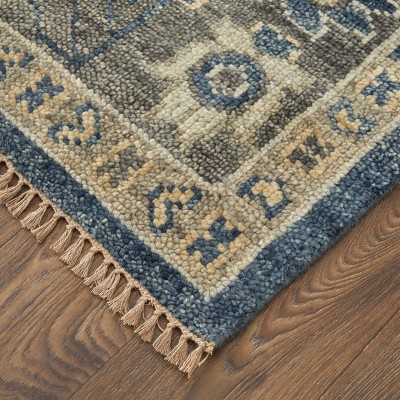 Fillmore Blue and Gray Hand-Knotted Wool Area Rug
