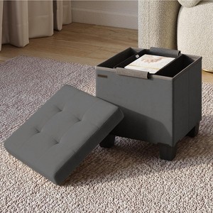 StorageBud Storage Ottoman for Bedroom End of Bed, Velvet Storage Bench, Large Storage Ottoman Bench, Entryway Bench with Storage - 1 of 4