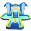 VYNXARIA 8 in 1 Inflatable slide water park trampoline bouncing house outdoor garden with Dolphin sprinkler，Target games，Water gun，Basketball - 3 of 4