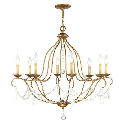 Livex Lighting Chesterfield 8 - Light Chandelier in  Antique Gold Leaf