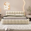 Queen Size Upholstered Platform Bed with Thick Fabric - 2 of 4