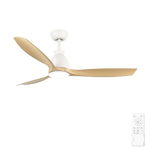 YUHAO 56 in. Indoor Modern Contemporary Matte Black ABS Blades 6-speed Ceiling Fan with Light and Remote Control - 1 of 4
