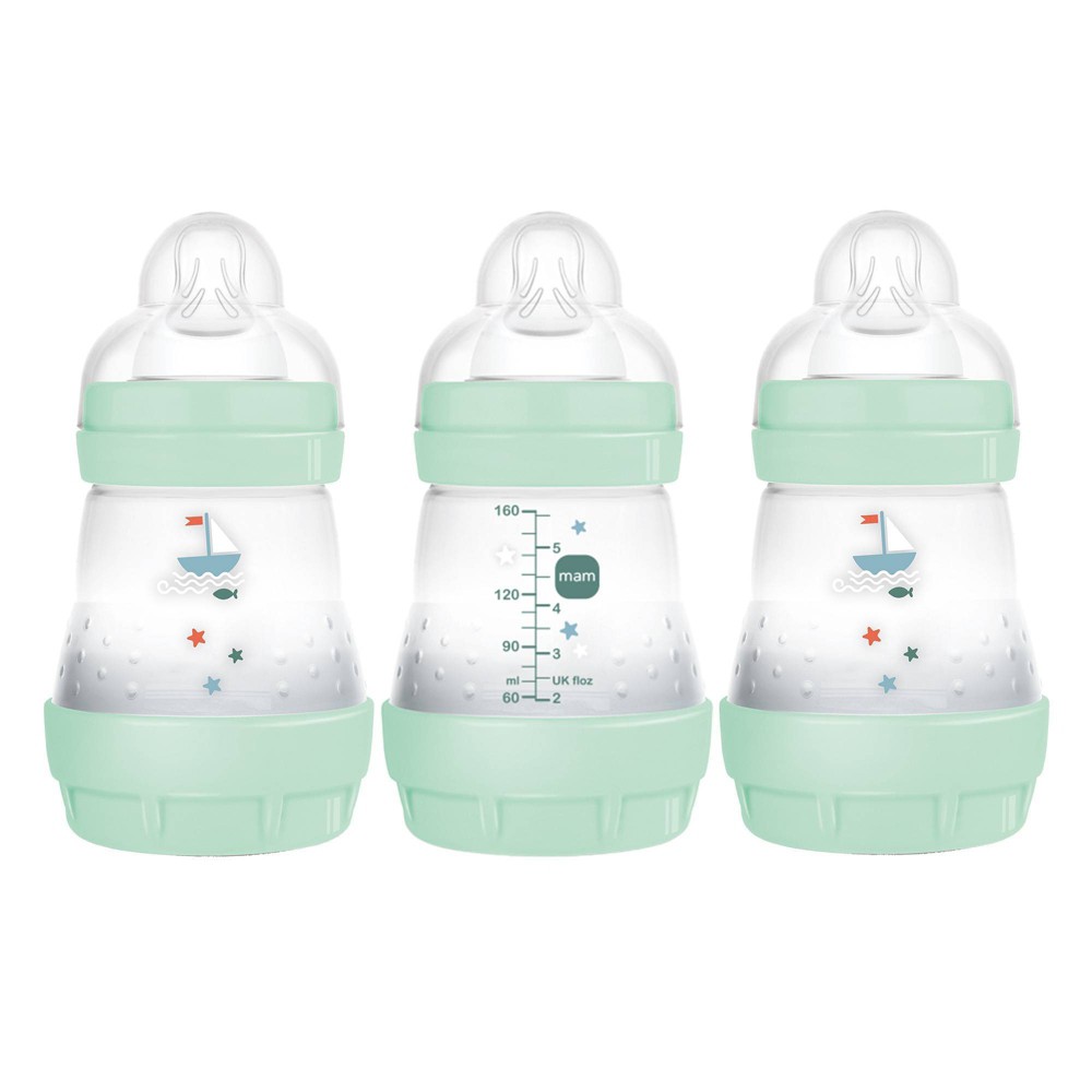 Photos - Baby Bottle / Sippy Cup MAM Easy Start Anti-Colic Baby Bottles 0m+ 5oz/3pk - Boy 