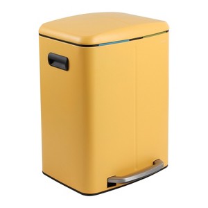 happimess Marco Rectangular 10.5-Gallon Double Bucket Trash Can with Soft-Close Lid - 1 of 4