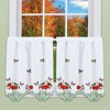 Collections Etc Embroidered Apples and Butterflies Tiered Kitchen Curtains - 2 of 3