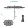 Sonkuki 15x9ft LED Double-Sided Patio Market Umbrella Aluminum Large Canopy - 3 of 4