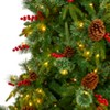 Nearly Natural 9-ft Norway Mixed Pine Artificial Christmas Tree with 650 Clear LED Lights, Pine Cones and Berries - 3 of 4