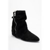 Noar - Black Genuine Leather Ruched Zip Boot (Women) | Forever & Always Shoes - 3 of 4