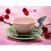 Kevins Gift Shoppe Ceramic Rose with Butterfly Cup and Saucer and Spoon-1 Set - image 3 of 4