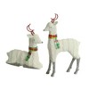 Melrose Set of 2 White and Red Knitted Reindeer Christmas Tabletop Figurines 12" - 2 of 2