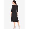 Roaman's Women's Plus Size Ultrasmooth Fabric Embellished Swing Dress - 3 of 4