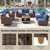 8-Piece Outdoor Patio Wicker Conversation Sofa Set with 2 Swivel Rocking Chairs and Acacia Storage Table - 4 of 4
