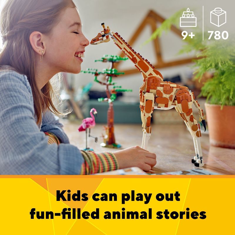 LEGO Creator 3 in 1 Wild Safari Animals Set, Giraffe, Gazelles or Lion Toy 31150, 4 of 8