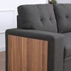 ChicFurnit Sectional Sofas 3PCS Pull Out Design with Chaise and Storage for Modern Living Room, Dark Gray, 53"*92"*34.5" - 3 of 4