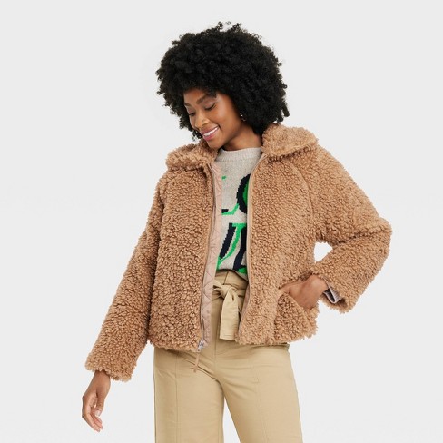 Bershka jacket WOMEN FASHION Jackets Fur discount 94% Brown M 