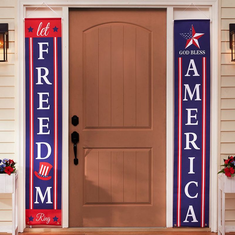 The Lakeside Collection American Door Banners - Red, White, Blue Independence Day Freedom Banners - Set of 2, 3 of 4