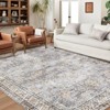 Area Rug Washable Rug Vintage Traditional Mat Distressed Indoor Foldable Accent Rug Floral Non Slip Low Pile Carpet - 2 of 4