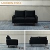Velvet Loveseat Mid-Century Modern Sofa Tufted Couch with Wooden Legs for Living Room - 3 of 4