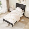 Costway Twin/Full/Queen Size Bed Frame with High Headboard & Wooden Slats No Box Spring Needed - 4 of 4