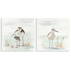 Stupell Industries Sandpipers Among Beach Grasses 2pc Wall Plaque Art Set - 1 of 4