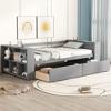 NicBex Twin Size Daybed with Storage Wooden Day Bed Frame Twin with 2 Drawers and 5 Shelves for Bedrooms, White - 3 of 4