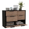 ORRD Slide & Pull Dresser, 4-Drawer Storage Cabinet with Drop-Down Doors, Modern Dresser for Bedroom & Living Room, 42.1” Wide - 4 of 4