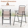 Tangkula Outdoor Folding Bar Chair Set of 4 Patio Dining Chairs w/ Breathable Fabric - 3 of 4
