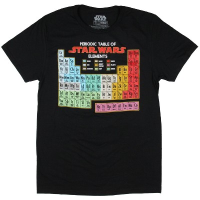 Star Wars Shirt Men's Periodic Table Of Star Wars Elements Adult T-Shirt