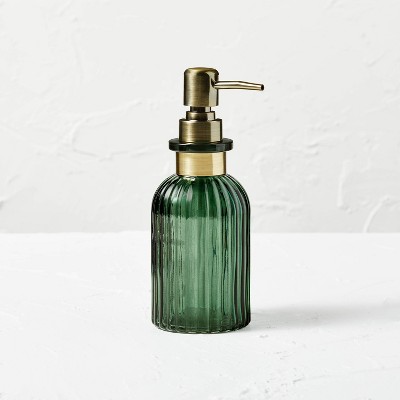 Fluted Glass Soap Pump Green - Opalhouse™ designed with Jungalow™