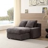 48.8" Modern Luxury Corduroy Daybed Sleeper Sofa with Solid Wood Frame and Removable Cushions - 2 of 4