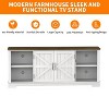 Farmhouse TV Stand for TVs Up To 80" With Open Storage Shelves And Adjustable Shelves, Entertainment Center TV Console White - 2 of 4