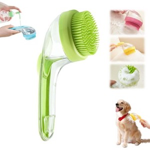 BABYYER Pet Bath Brush, 2025 New 2 in 1 Dog Bath Brush with Built-in Shampoo Dispenser,Pet Wash Brush for Bathing Dog Grooming Massage Brush (Green) - 1 of 4