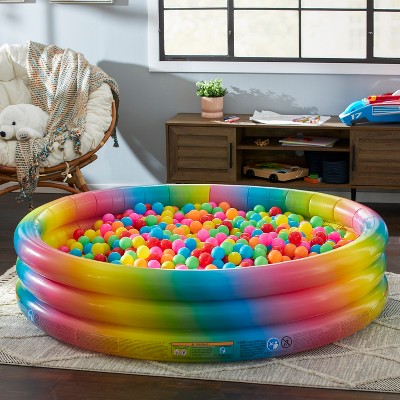 Intex 58449ep Rainbow Ombre 3 Ring Circular Inflatable Outdoor Swimming ...