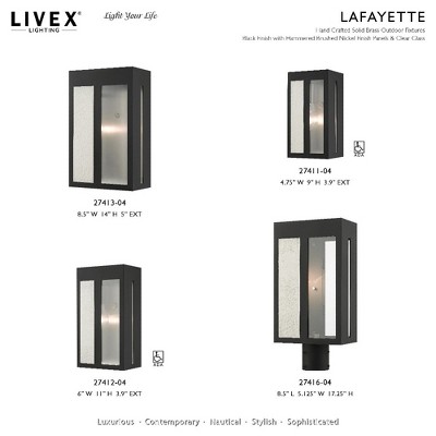 Lafayette Black and Nickel Modern Outdoor Wall Lantern